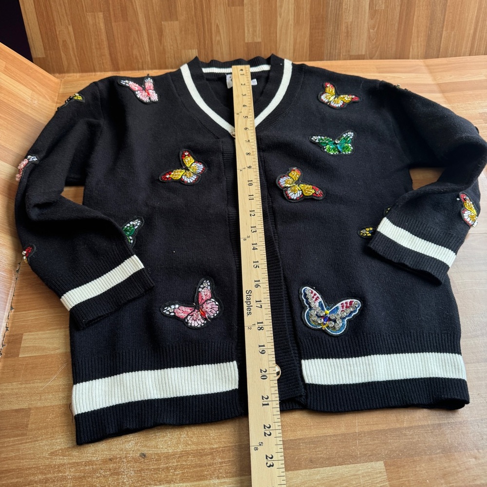 Lola + The Boys butterfly cardigan, size 12 - Picture 3 of 8